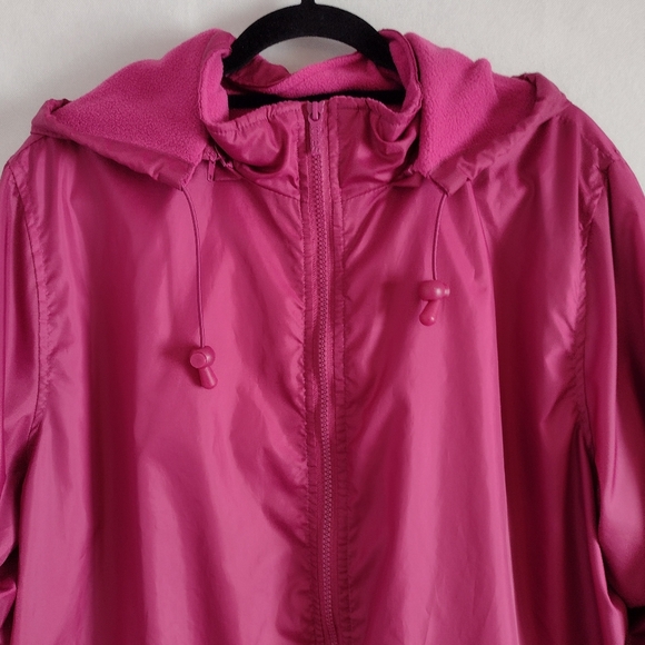 Vibrant Pink Full Zip Lined Jacket With Removable Hood - Picture 3 of 9